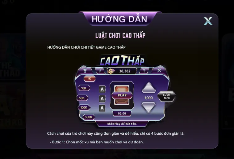 Minigame Cao Thấp tại 789Club Trải Nghiệm Dự Đoán Và Săn Thưởng Tài Lộc