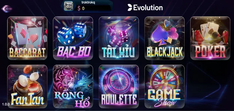 Evolution Live tại 789Club Đẳng Cấp Sòng Bài Trực Tuyến Toàn Cầu