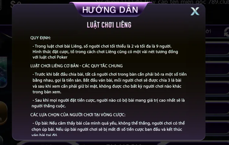 Liêng tại 789Club Sảnh Bài Tốc Độ Và Nghệ Thuật Tố Tất Đỉnh Cao