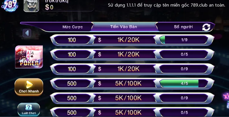 Poker tại 789Club Sảnh Bài Tố Đẳng Cấp Và Chiến Thuật Đỉnh Cao